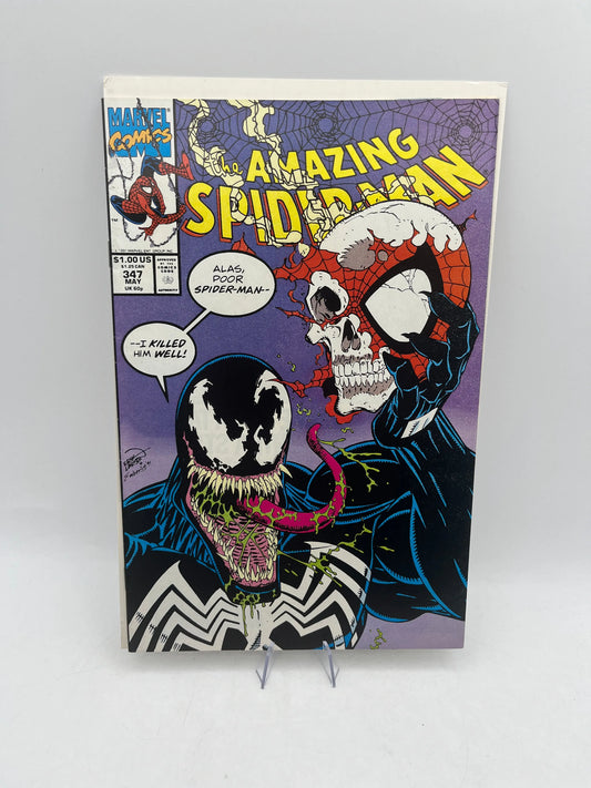 1991 THE AMAZING SPIDER-MAN Marvel Comic #347 Venom Cover FRENLY BRICKS - Open 7 Days