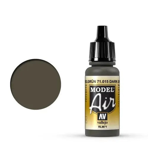 Vallejo Model Air 18ml - 71.015 Dark Green RLM71 FRENLY BRICKS - Open 7 Days
