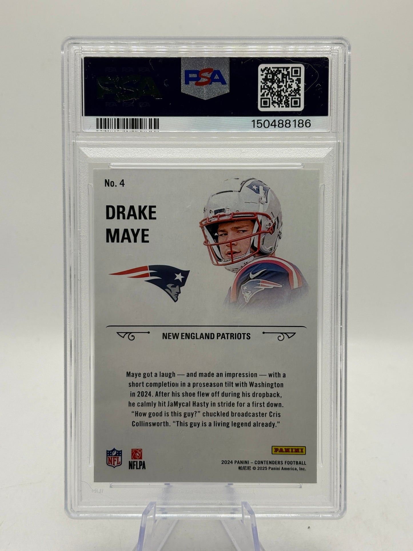 Panini Contenders Drake Maye Rookie Stallions #4 PSA 10 New England Patriots FRENLY BRICKS - Open 7 Days