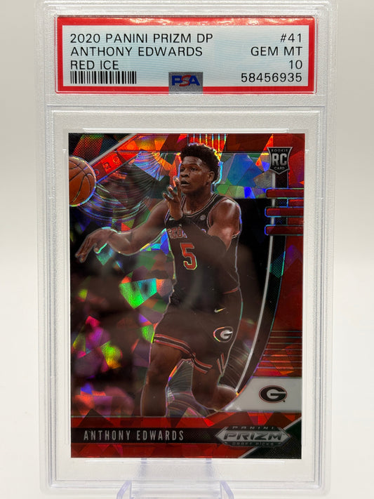 PSA 10 2020-21 Panini Prizm DP - Red Ice Prizm #41 Anthony Edwards (RC) FRENLY BRICKS - Open 7 Days