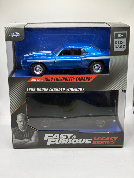Jada Toys 1/43 Fast & Furious Legacy Series Diecast Set 1969 Camaro 1968 Charger FRENLY BRICKS - Open 7 Days