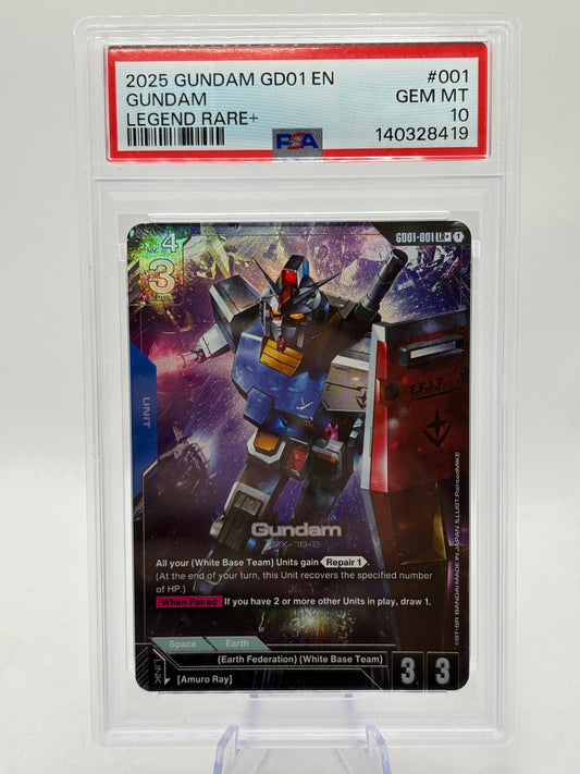 2025 Gundam #GD01-001 LR+ - Gundam Newtype Rising PSA 10 GEM MINT FRENLY BRICKS - Open 7 Days