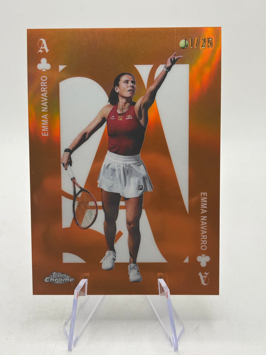 2025 Topps Chrome Tennis - Emma Navarro Aces Orange /25 FRENLY BRICKS - Open 7 Days