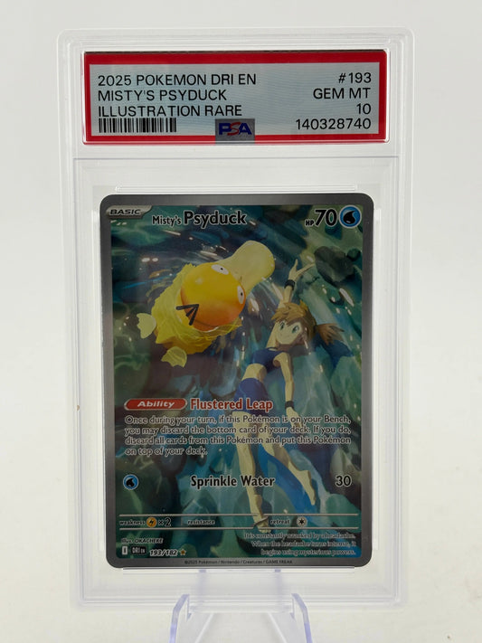 Pokemon TCG 2025 Destined Rivals - Misty’s Psyduck #193/182 IR PSA 10 FRENLY BRICKS - Open 7 Days
