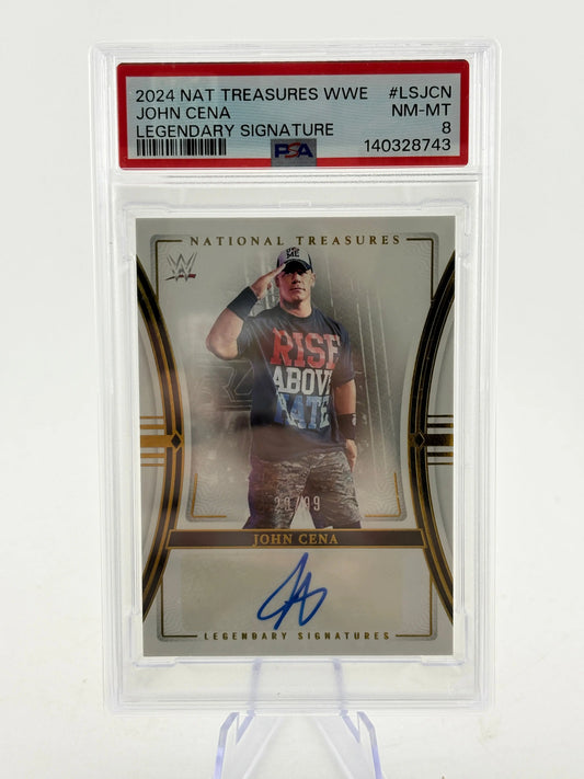 2024 National Treasures WWE #LSJCN John Cena Auto /99 PSA 8 FRENLY BRICKS - Open 7 Days