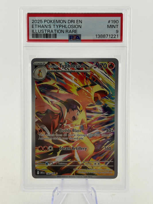 Pokemon TCG 2025 Destined Rivals - Ethans Typhlosion 190/182 IR PSA 9 FRENLY BRICKS - Open 7 Days