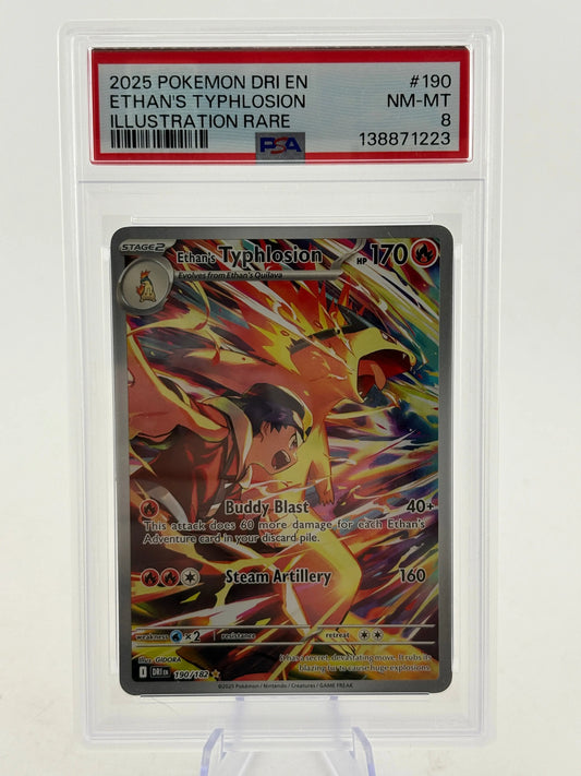 Pokemon TCG 2025 Destined Rivals - Ethans Typhlosion 190/182 IR PSA 8 FRENLY BRICKS - Open 7 Days
