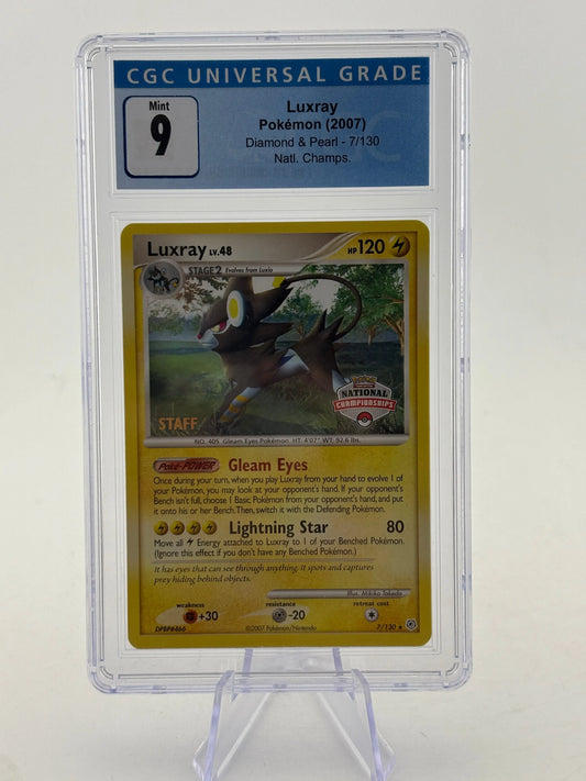 Pokemon TCG Diamond Pearl - Luxray 7/130 National Championship Staff CGC 9 FRENLY BRICKS - Open 7 Days