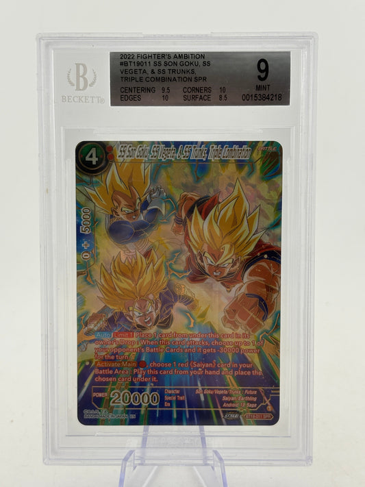 Dragon Ball Super Masters - SS Son Goku, SS Vegeta & SS Trunks BT19-011 BGS 9 FRENLY BRICKS - Open 7 Days