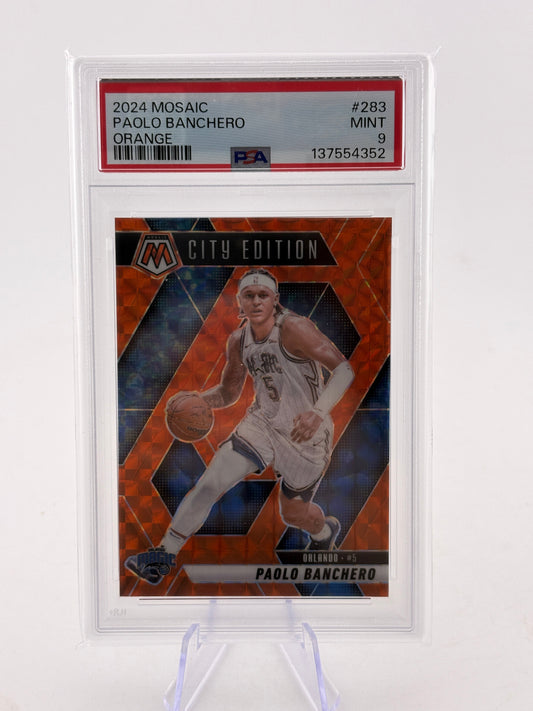 2024 Mosaic #283 Paolo Banchero /249 Orange City Edition PSA 9 FRENLY BRICKS - Open 7 Days