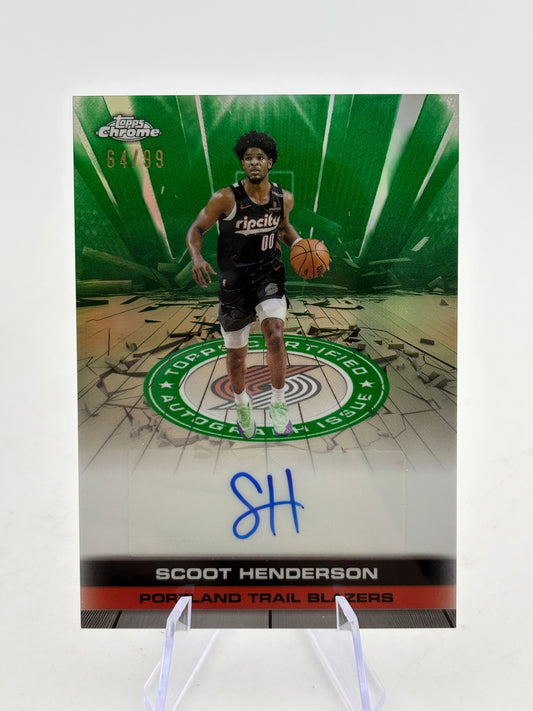 2025 Topps Chrome Certified Issue Green Refractor #SH Scoot Henderson Auto /99 FRENLY BRICKS - Open 7 Days
