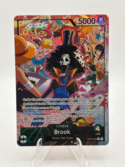 One Piece TCG OP15 - Brook OP15-022 Leader * Alt Art NM FRENLY BRICKS - Open 7 Days