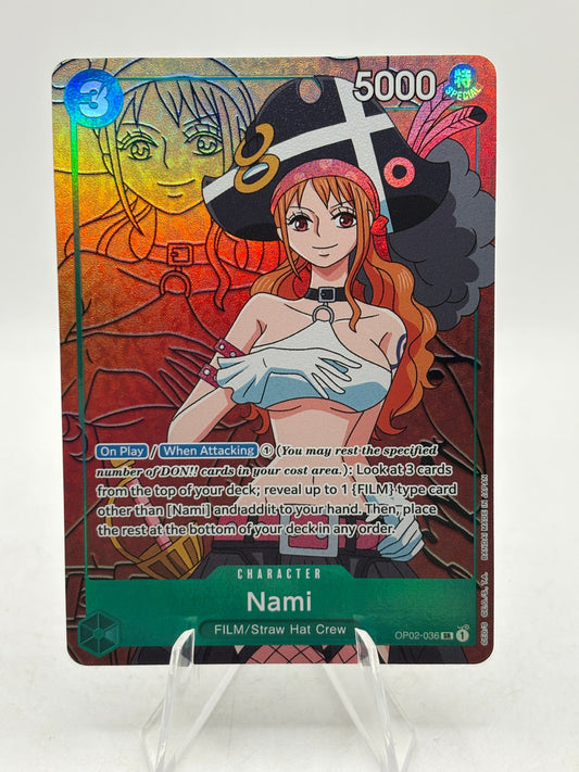 One Piece TCG OP02 - Nami OP02-036 SR Full Art NM FRENLY BRICKS - Open 7 Days