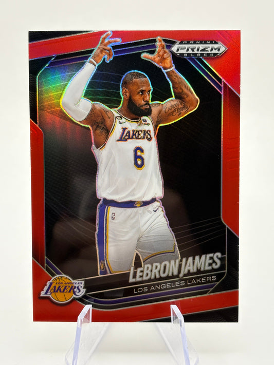2024-25 Panini Prizm Black Basketball - Lebron James #52 /299 Red FRENLY BRICKS - Open 7 Days