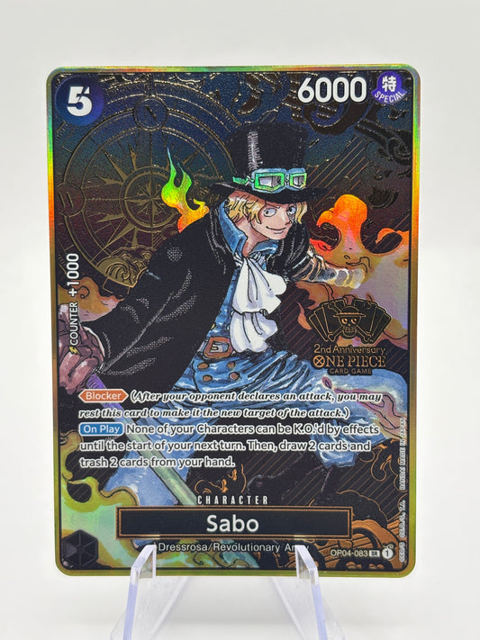 One Piece TCG Sabo OP04-083 SR 2nd Anniversary Set FRENLY BRICKS - Open 7 Days