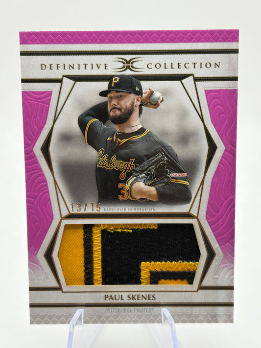 2025 Topps Definitive Collection - Jumbo Patch Relic Paul Skenes 13/15 Pink FRENLY BRICKS - Open 7 Days