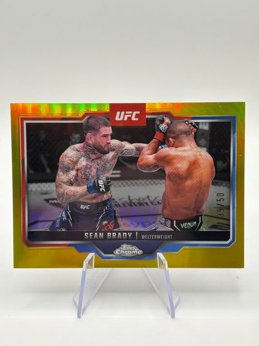 2025 Topps Chrome UFC Sean Brady Gold Refractor /50 UFC #173 FRENLY BRICKS - Open 7 Days