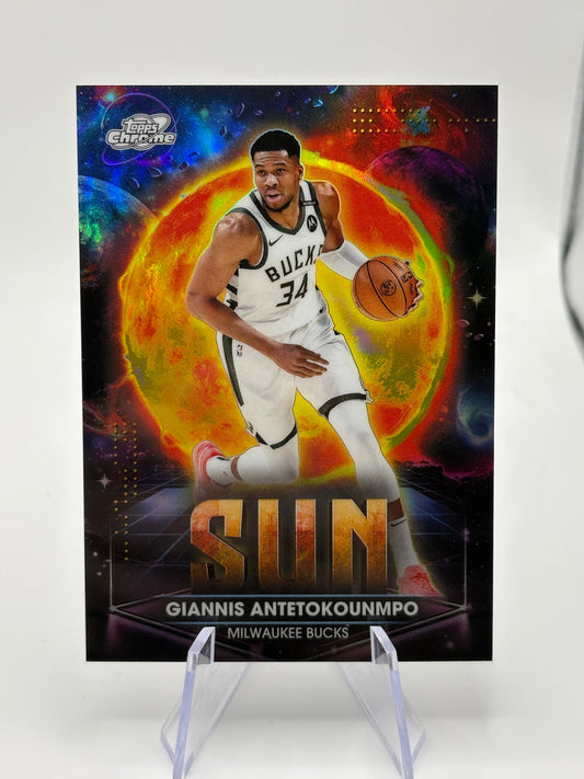 2025-26 Topps Chrome Cosmic Giannis Antetokounmpo Planetary Pursuit Sun Bucks SP FRENLY BRICKS - Open 7 Days