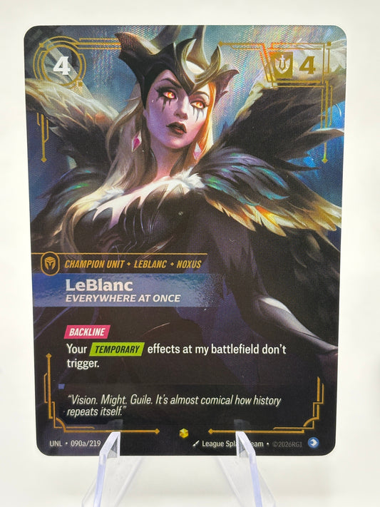 Riftbound Unleashed LeBlanc Everywhere at Once Alt Art 090a/219 Near Mint FRENLY BRICKS - Open 7 Days