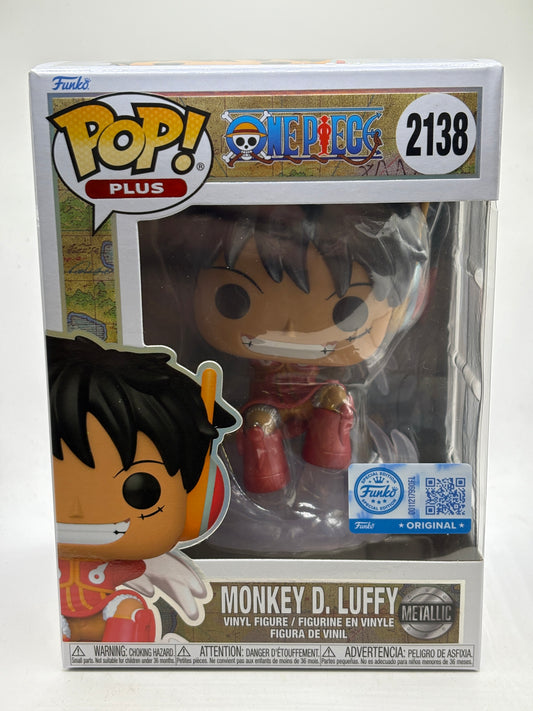 Funko POP! Plus One Piece #2138 Monkey D. Luffy Metallic Vinyl Figure