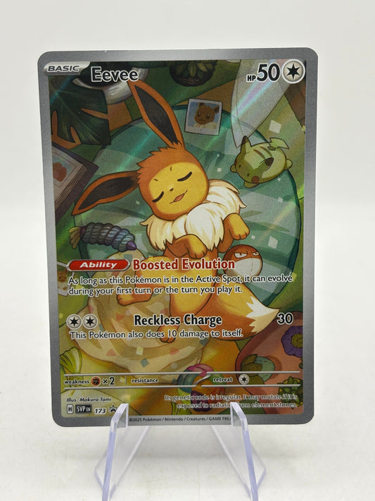 Pokemom TCG SVP Promos - Eevee SVP173 Black Star Promo Illustration NM FRENLY BRICKS - Open 7 Days