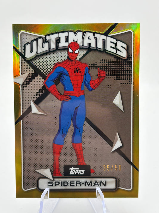 Spider-Man- 2025 Topps Finest X-Men '97 #52- GOLD 35/50 FRENLY BRICKS - Open 7 Days