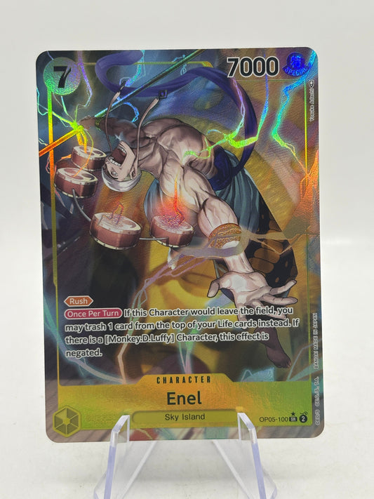 One Piece TCG - Enel OP05-100 SR* Alternate Art FRENLY BRICKS - Open 7 Days