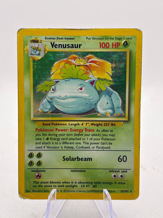 Venusaur Base Set 15/102 1995 Pokémon TCG - Unlimited - Holo Rare - HP/DMG FRENLY BRICKS - Open 7 Days