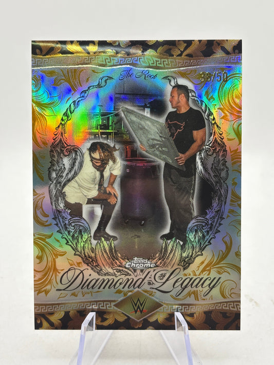 The Rock 2026 Topps Chrome WWE Diamond Legacy Gold Refractor /50 RDL-8 FRENLY BRICKS - Open 7 Days