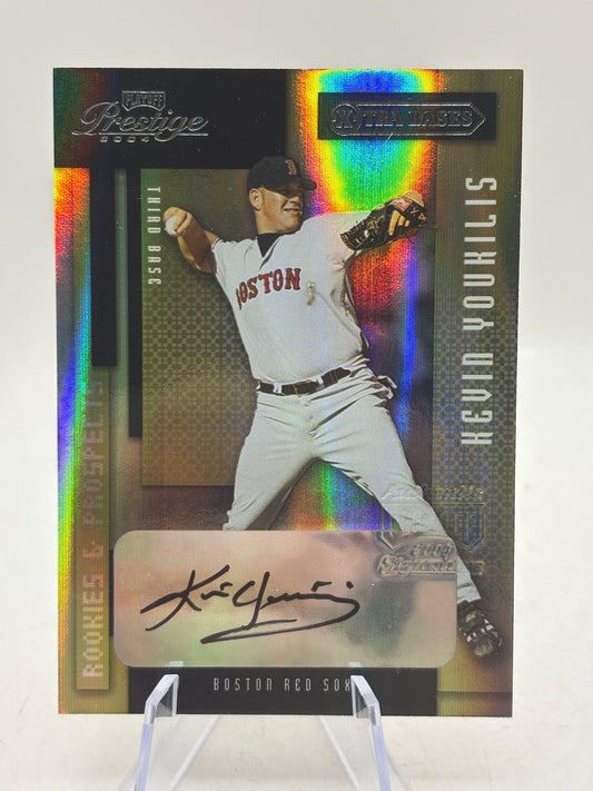 2004 Playoff Prestige Xtra Bases Black /25 Kevin Youkilis #32 Auto FRENLY BRICKS - Open 7 Days