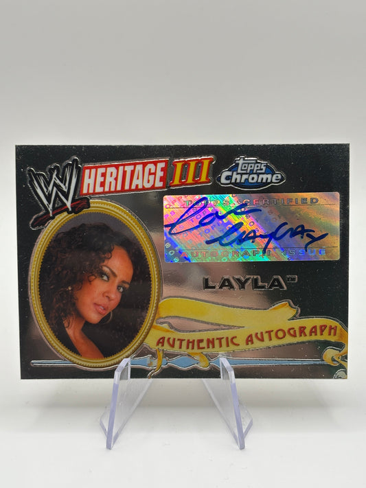 2008 Topps Heritage III Chrome LAYLA WWE Autograph Card Rare FRENLY BRICKS - Open 7 Days