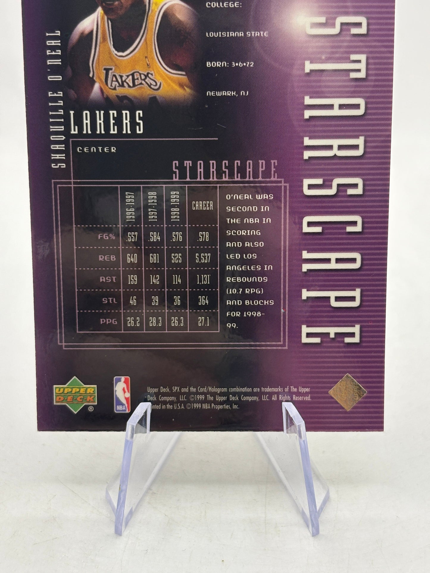 Shaquille O'Neal 1999-00 Upper Deck SPx Starscape Insert (1) FRENLY BRICKS - Open 7 Days