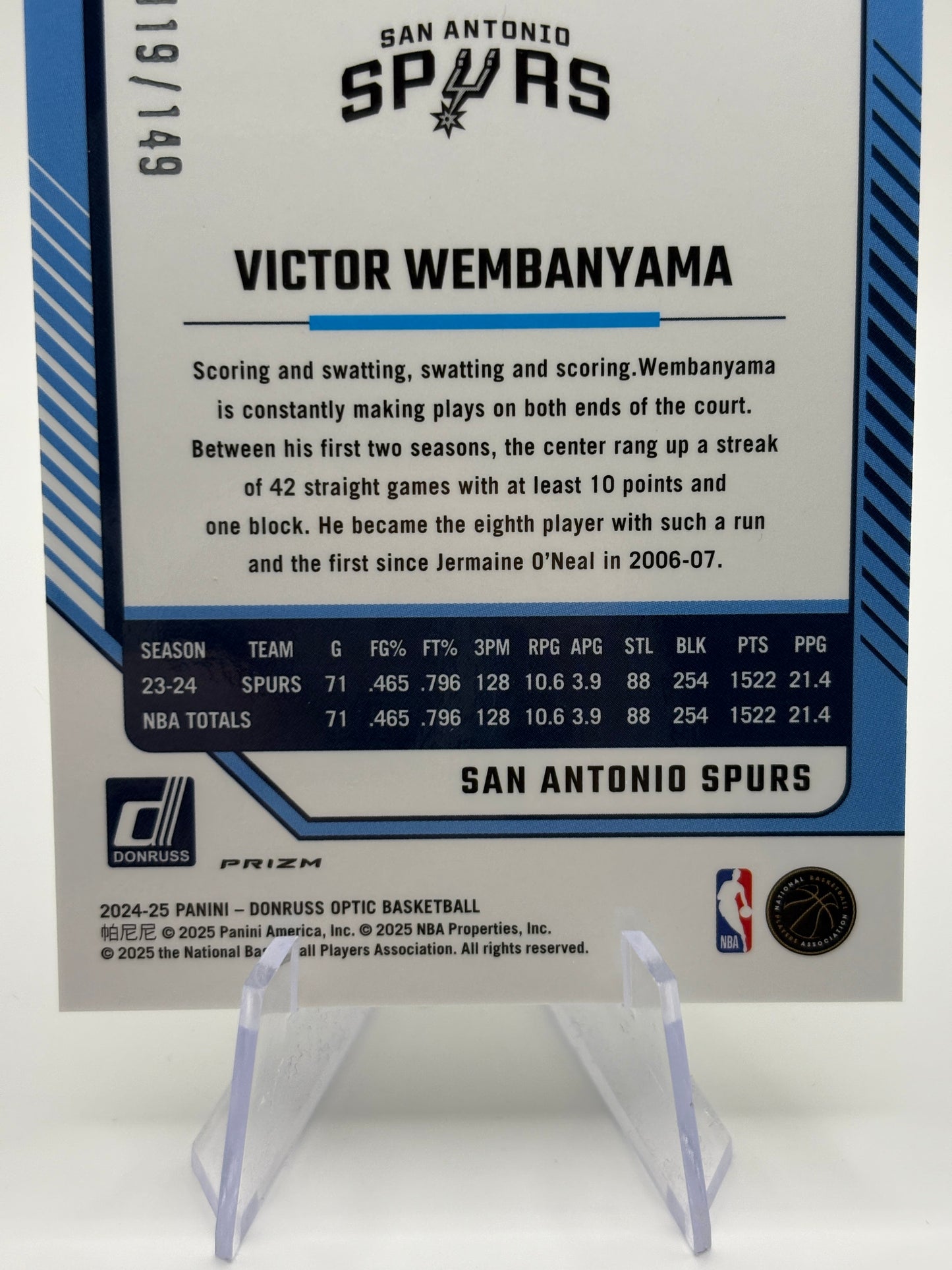 2024 DONRUSS OPTIC VICTOR WEMBANYAMA LIME GREEN /149 FRENLY BRICKS - Open 7 Days