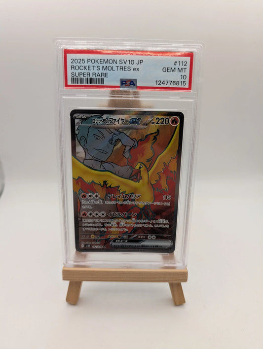 TEAM ROCKET's MOLTRES PSA 10 EX 112/098 SV10 GLORY OF TEAM ROCKET POKEMON JAP FRENLY BRICKS - Open 7 Days