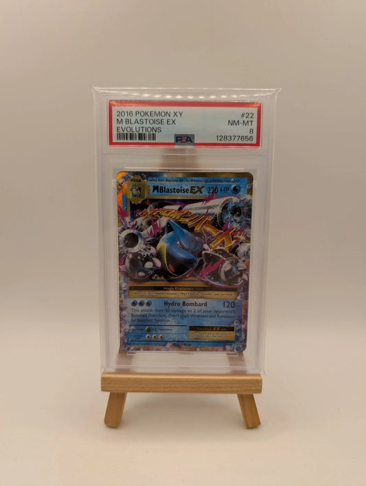 2016 POKEMON XY EVOLUTIONS #22 M BLASTOISE EX PSA 8 FRENLY BRICKS - Open 7 Days
