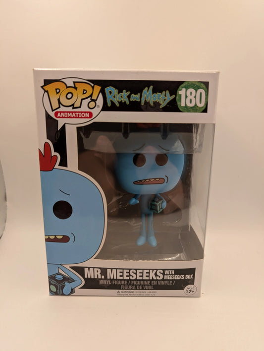 Funko Pop Animation - Mr. Meeseeks with Meeseeks box #180 FRENLY BRICKS - Open 7 Days