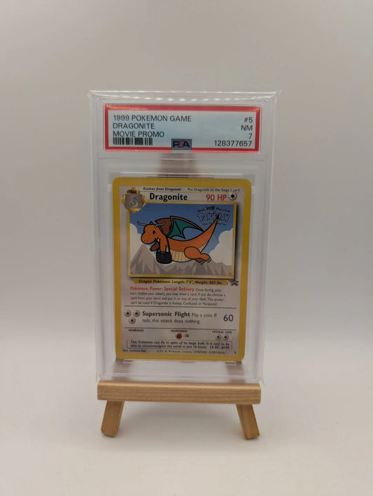 1999 POKEMON GAME MOVIE PROMO 5 DRAGONITE PSA 7 FRENLY BRICKS - Open 7 Days
