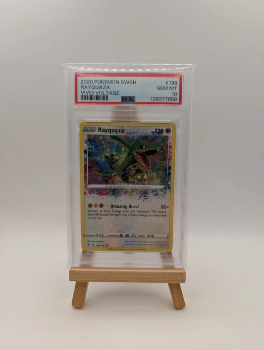 PSA 10 Rayquaza 138/185 Vivid Voltage Amazing Rare POKEMON FRENLY BRICKS - Open 7 Days