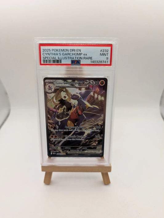 2025 Pokemon Destined Rivals Cynthia's Garchomp ex #232/182 PSA 9 FRENLY BRICKS - Open 7 Days