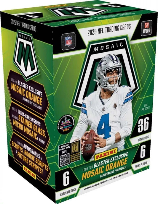 2025 Panini Mosaic NFL Football Sealed Blaster Box - 6 Packs FRENLY BRICKS - Open 7 Days