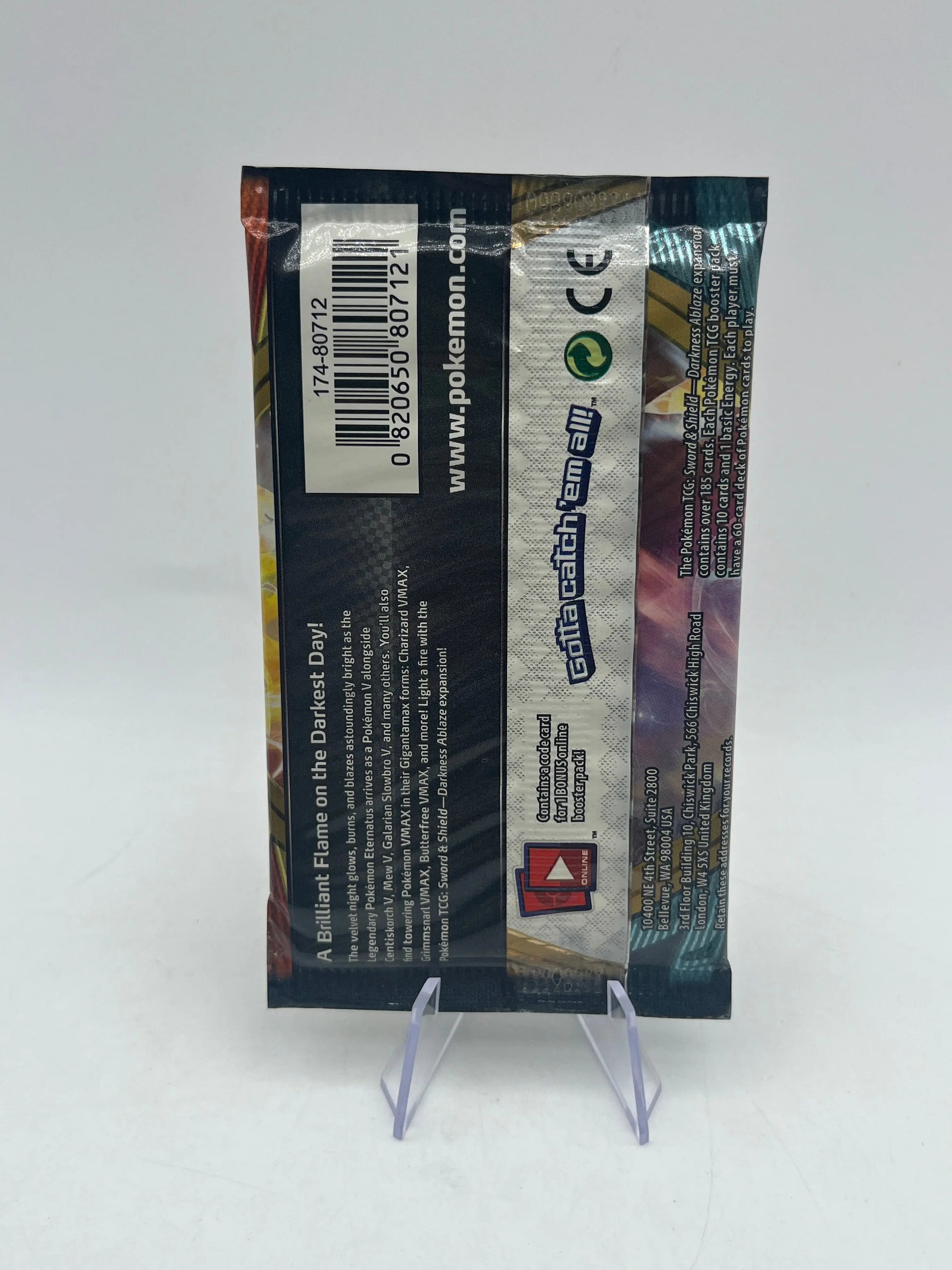 Pokemon TCG Sword & Shield Darkness Ablaze Booster Pack Art Set SEALED x4 FRENLY BRICKS - Open 7 Days