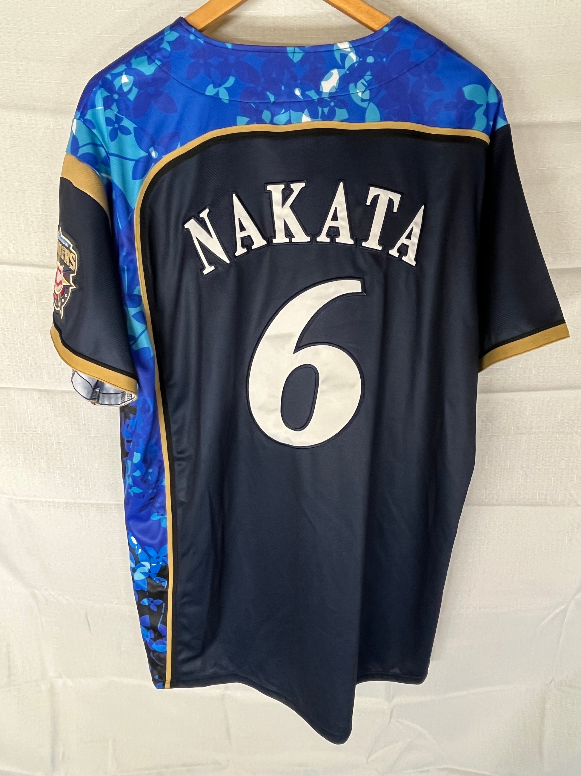 Nippon Baseball Hokkaido Fighters “Nakata #6” Flower Blue Jersey XLarge
