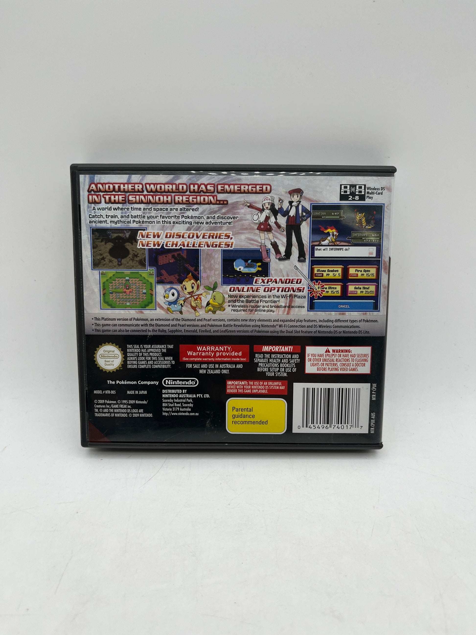 2009 Nintendo Pokemon Platinum Version AUS - Nintendo DS - Cartridge & Case Only FRENLY BRICKS - Open 7 Days