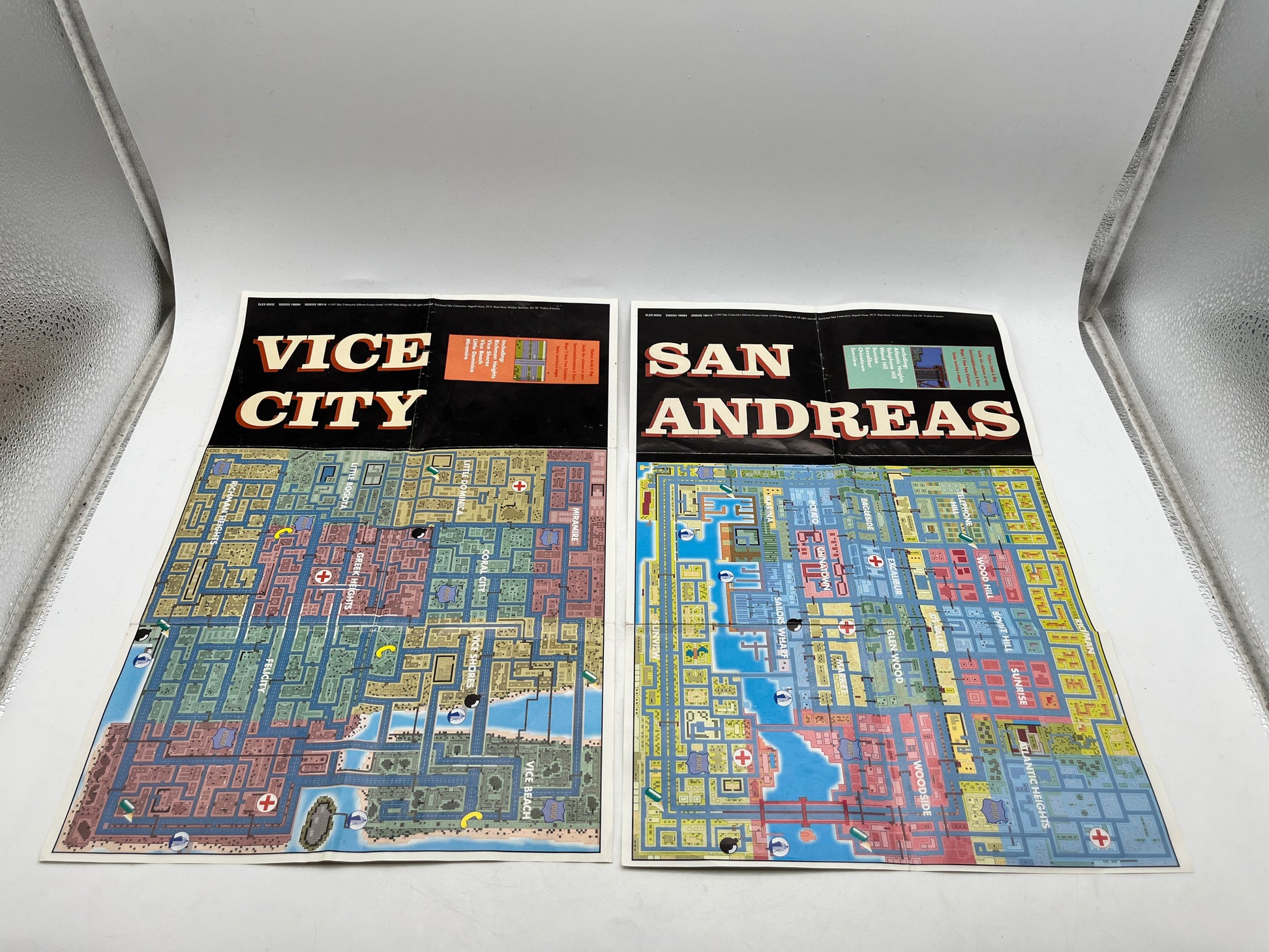 San Andreas, Liberty City, & Vice City Game Maps - Art Work FRENLY BRICKS - Open 7 Days