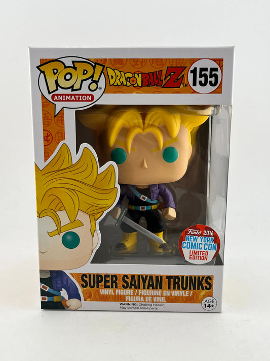 Funko POP! Animation DragonBall Z - SS Trunks #155 -  2016 New York Comic Con LE FRENLY BRICKS - Open 7 Days
