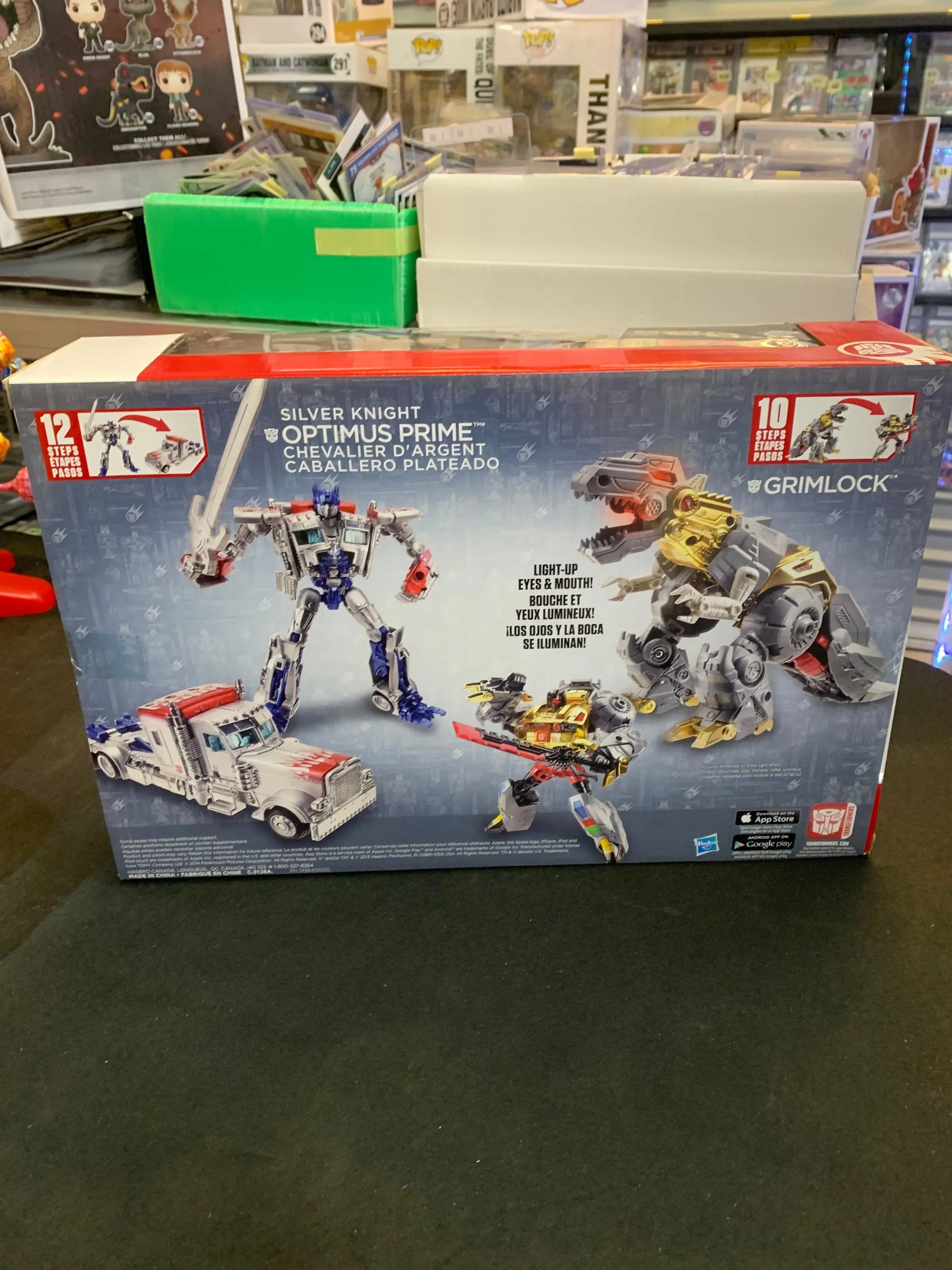 Transformers Age of Extinction AOE ~ Silver Knight Optimus Prime & Grimlock NIB FRENLY BRICKS - Open 7 Days