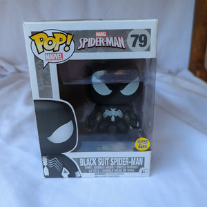 FUNKO POP VINYL Black Suit Spider-Man GLOW Marvel - FRENLY BRICKS - Open 7 Days