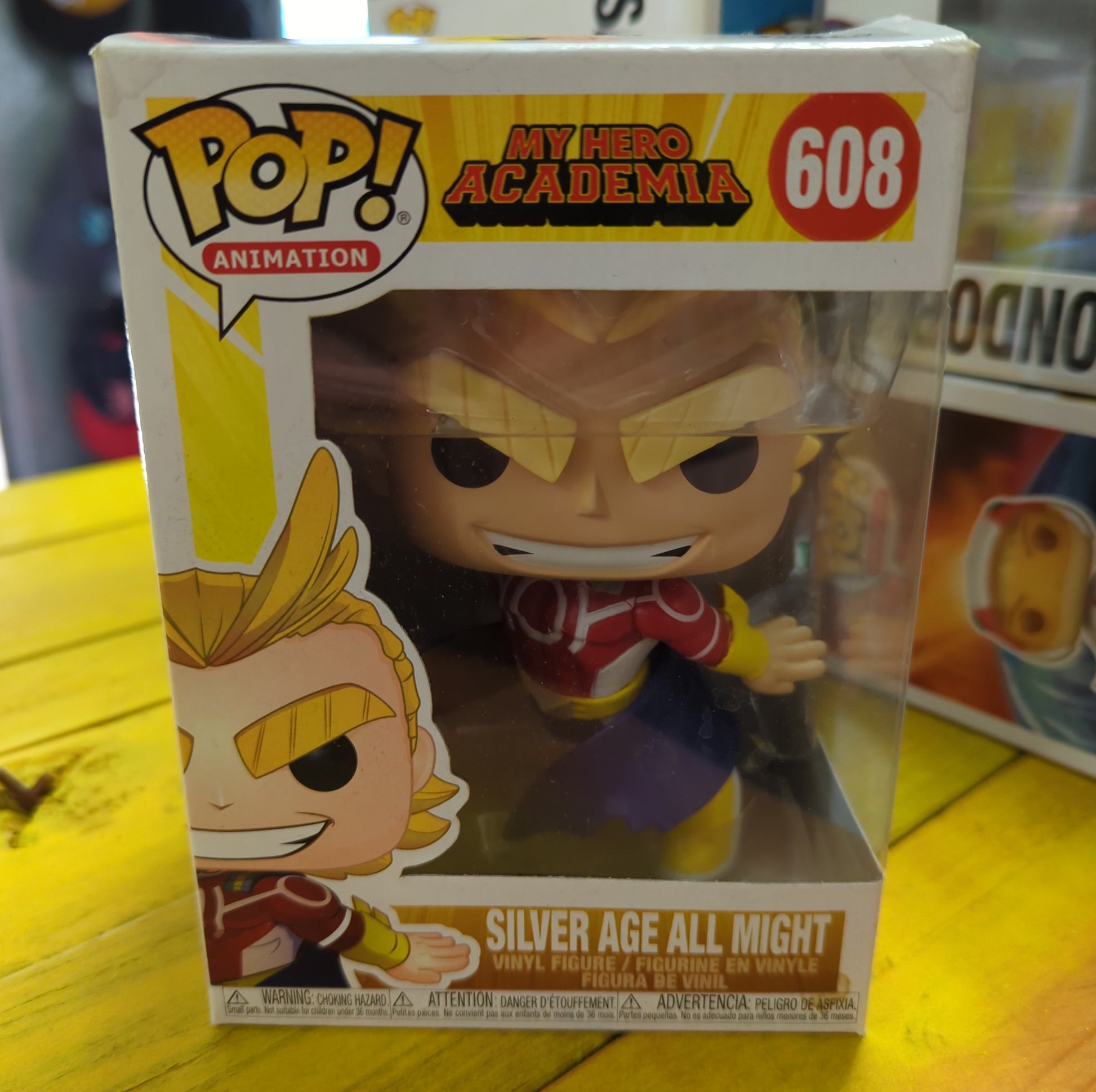 FUNKO POP VINYL - SILVER AGE ALL MIGHT - 608 - MY HERO ACADEMIA FRENLY BRICKS