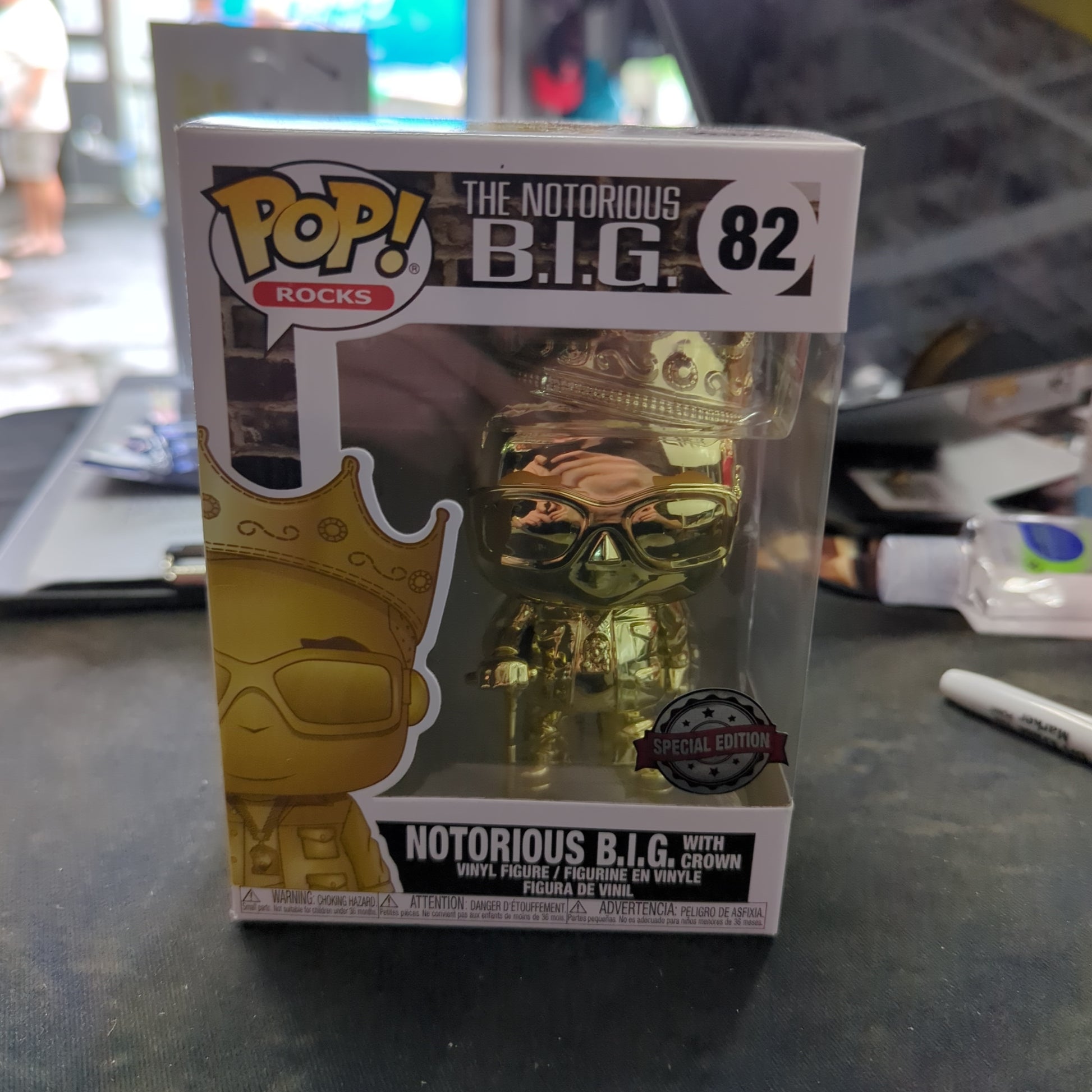 FUNKO POP VINYL - 82 - Notorious BIG Gold Chrome FRENLY BRICKS - Open 7 Days