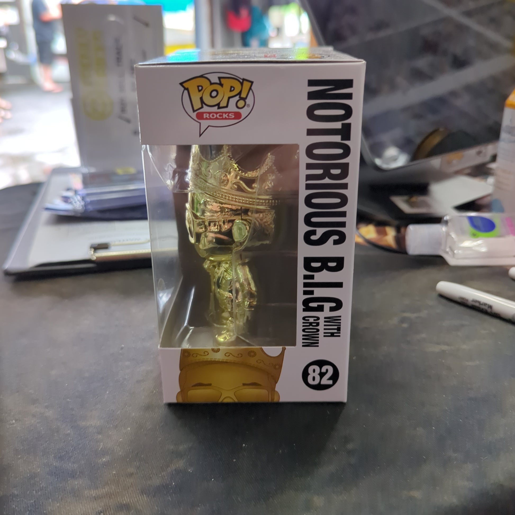 FUNKO POP VINYL - 82 - Notorious BIG Gold Chrome FRENLY BRICKS - Open 7 Days